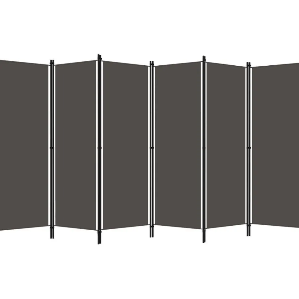 6-paneelinen tilanjakaja, antrasiitti, 300x180 cm