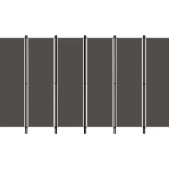6-paneelinen tilanjakaja, antrasiitti, 300x180 cm