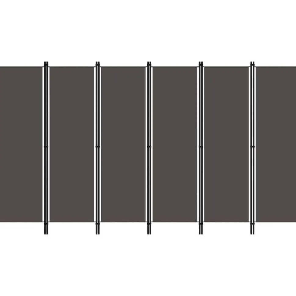 6-paneelinen tilanjakaja, antrasiitti, 300x180 cm