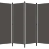 4-paneelinen tilanjakaja, antrasiitti, 200x180 cm