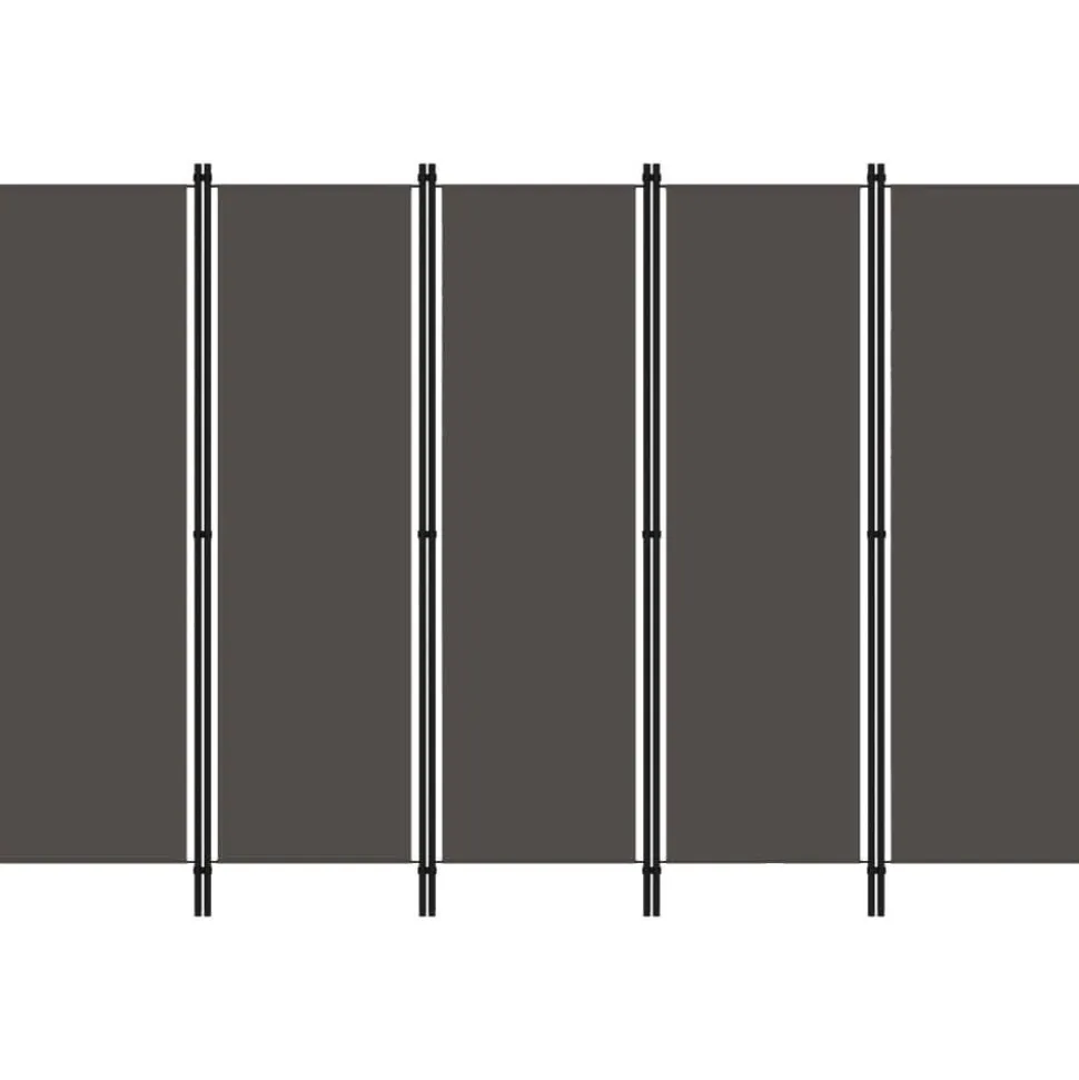 5-paneelinen tilanjakaja, antrasiitti, 250x180 cm