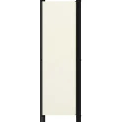 4-paneelinen tilanjakaja, kermanvalkoinen, 200x180 cm