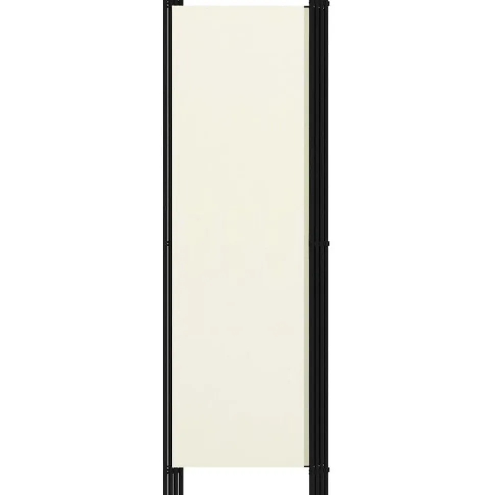 4-paneelinen tilanjakaja, kermanvalkoinen, 200x180 cm