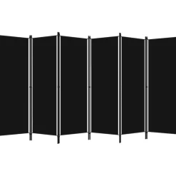 6-paneelinen tilanjakaja, musta, 300x180 cm