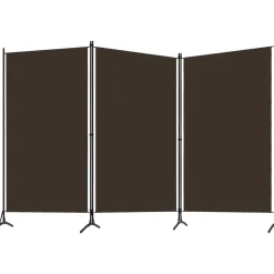 3-paneelinen tilanjakaja, ruskea, 260x180 cm