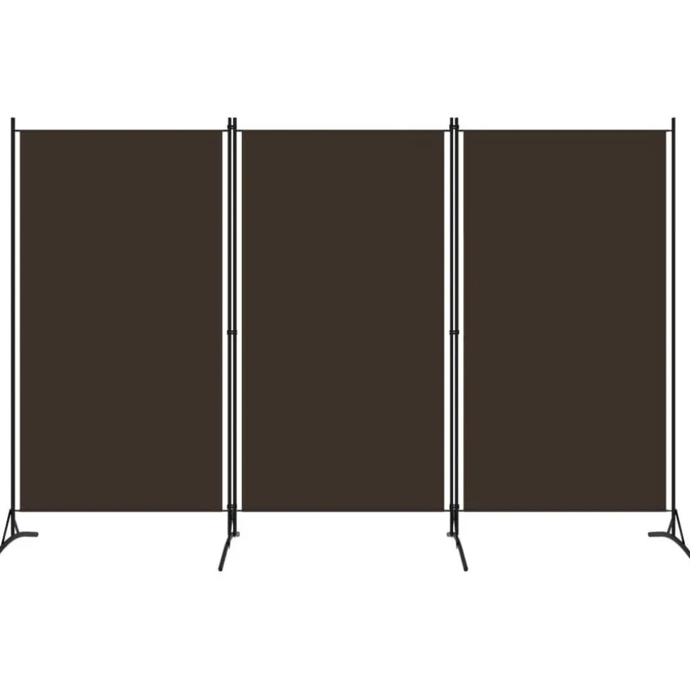 3-paneelinen tilanjakaja, ruskea, 260x180 cm