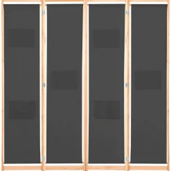 4-paneelinen tilanjakaja harmaa 160x170x4 cm kangas
