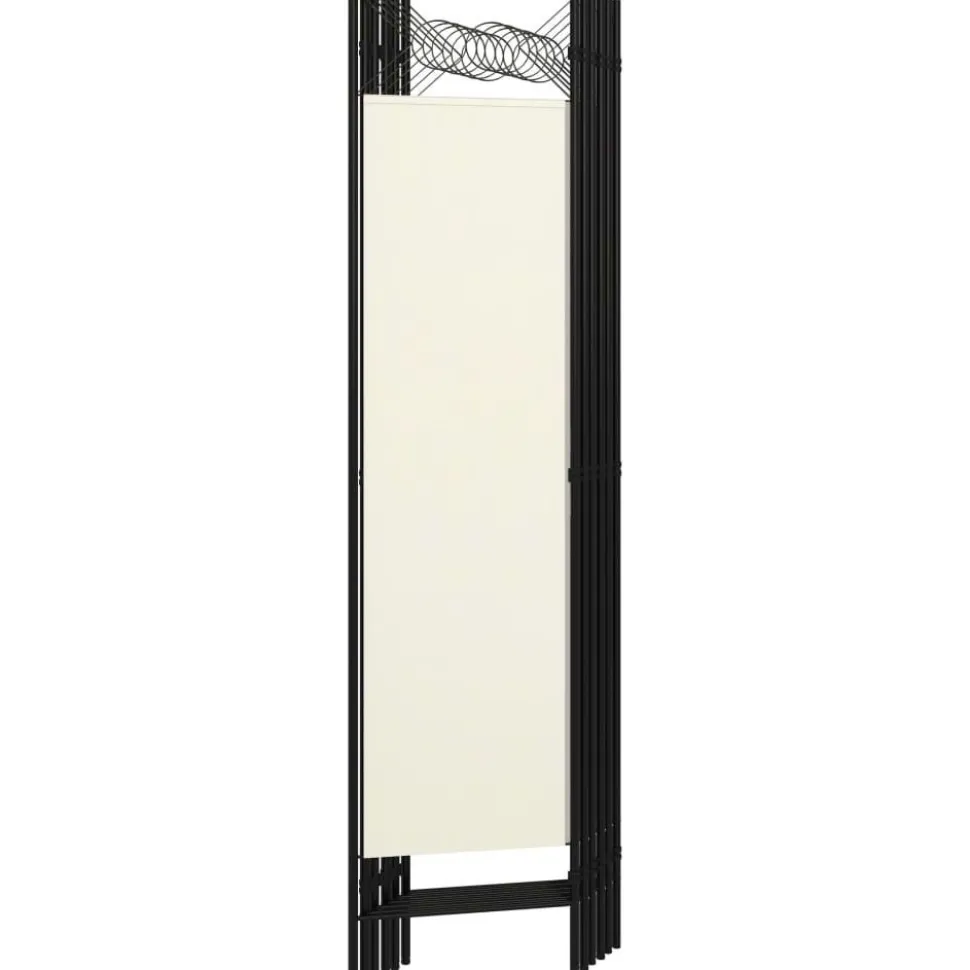 6-paneelinen tilanjakaja, kermanvalkoinen, 240x180 cm