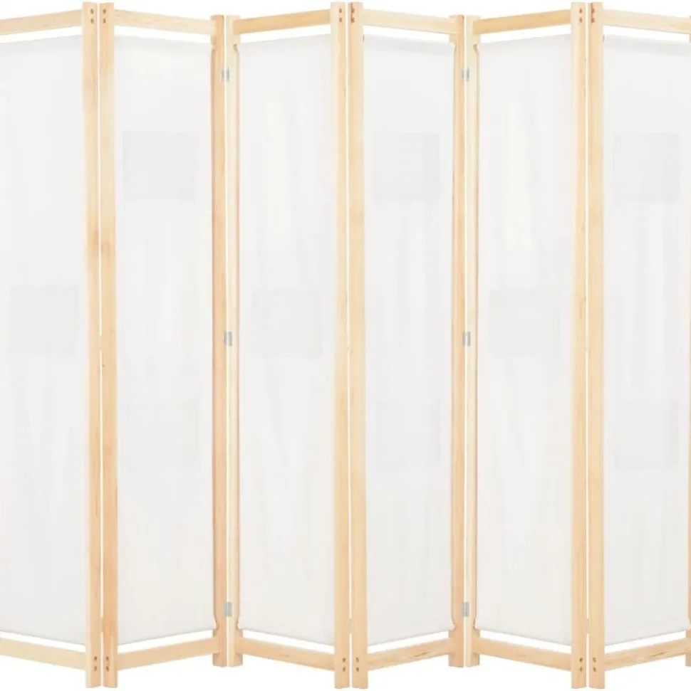 6-paneelinen tilanjakaja kerma 240x170x4 cm kangas
