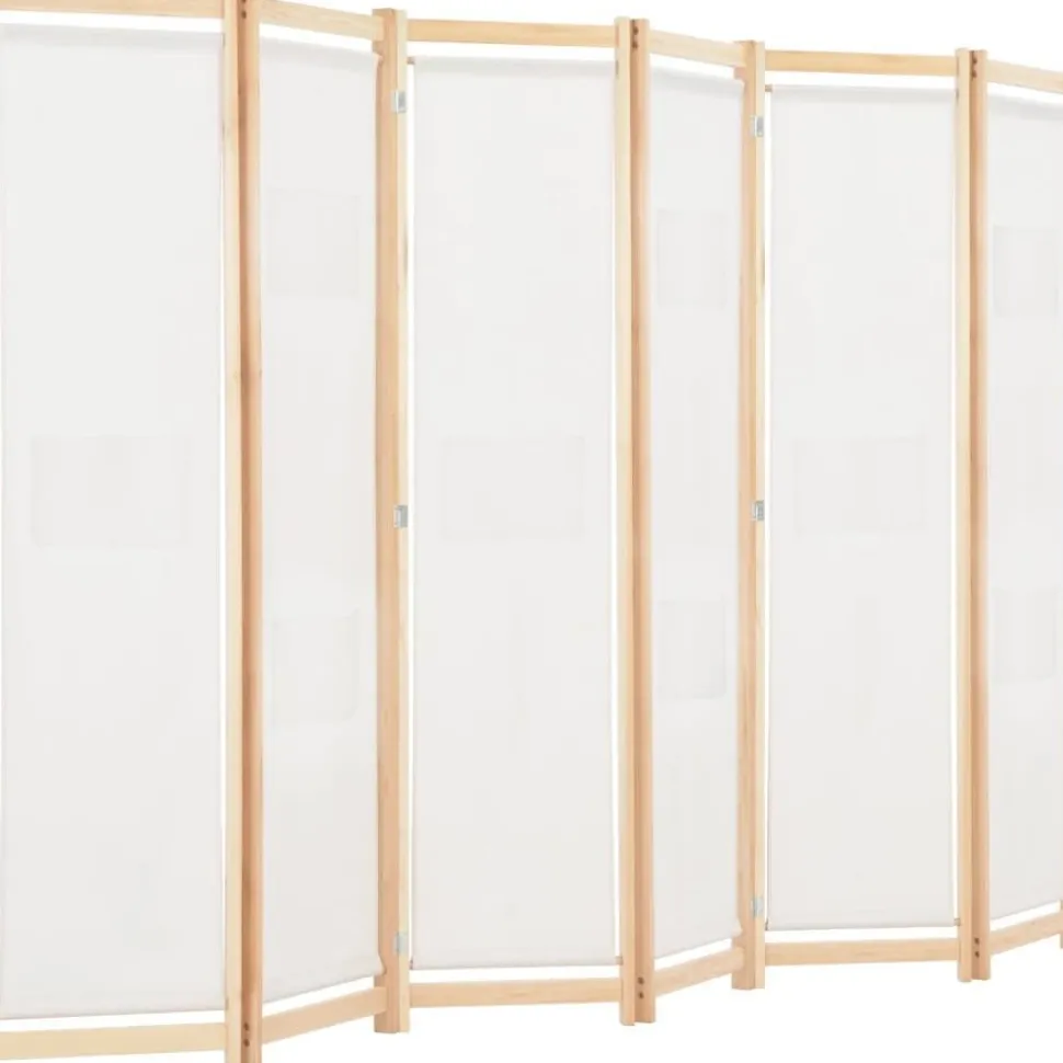 6-paneelinen tilanjakaja kerma 240x170x4 cm kangas