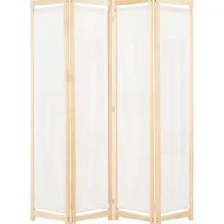 4-paneelinen tilanjakaja kerma 160x170x4 cm kangas
