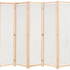 5-paneelinen tilanjakaja kerma 200x170x4 cm kangas