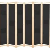 6-paneelinen tilanjakaja musta 240x170x4 cm kangas