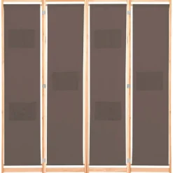 4-paneelinen tilanjakaja ruskea 160x170x4 cm kangas