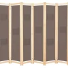 6-paneelinen tilanjakaja ruskea 240x170x4 cm kangas