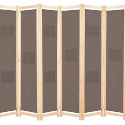 6-paneelinen tilanjakaja ruskea 240x170x4 cm kangas