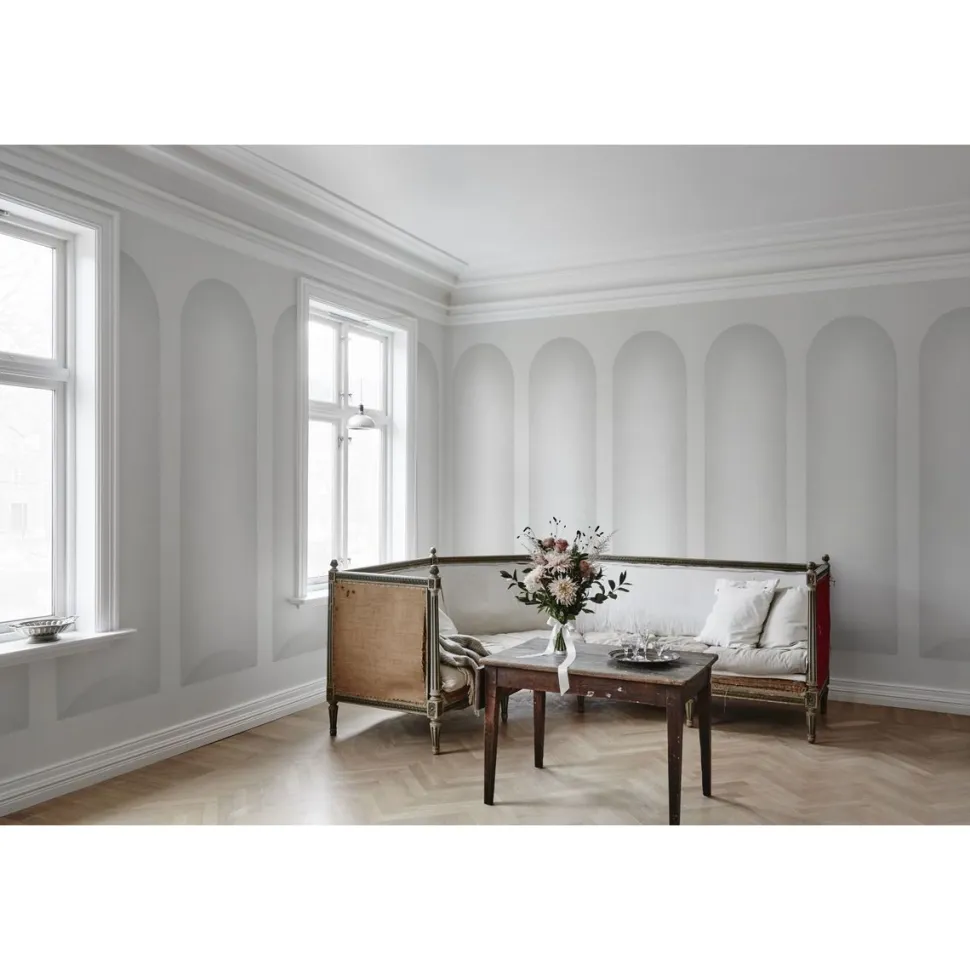Paneelitapetti Sandberg Ljung non-woven mittatilaus harmaa