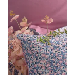Parivuoteen pussilakanasetti Linento Penny, 260x220cm + 50x80cm, himmeä roosa/violetti