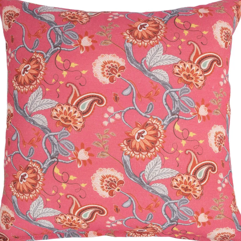 Pehmuste Home4You LONETA 45x45 cm, kukkakuvio, vaaleanpunainen