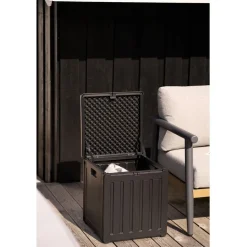 Pehmustelaatikko House Nordic Sobra, 42.8x42.8x46.4cm, 76 L, muovi, musta