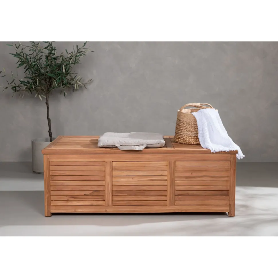 Pehmustelaatikko Venture Home Trento 2, 70x130x46cm, luonnollinen tiikki