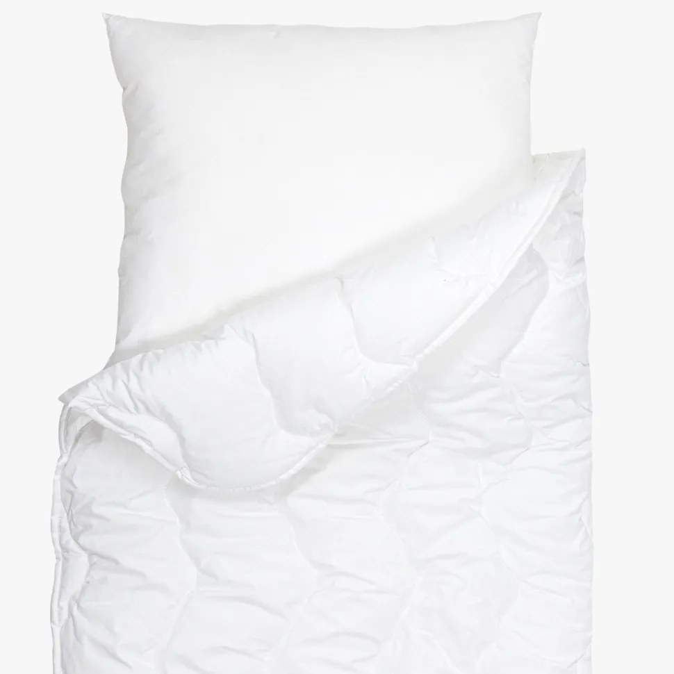 Peitto ja tyyny Lennol Unette Luxus 150x200 cm 50x60 cm untuvamainen valkoinen