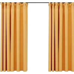 Pellavamaiset pimennysverhot koukuilla 2 kpl kelt. 140x175cm