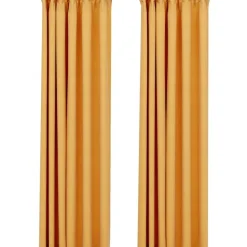 Pellavamaiset pimennysverhot koukuilla 2 kpl kelt. 140x245cm