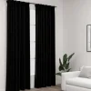 Pellavamaiset pimennysverhot koukuilla 2 kpl musta 140x245cm