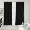 Pellavamaiset pimennysverhot koukuilla 2 kpl 140x175cm