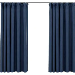 Pellavamaiset pimennysverhot koukuilla 2 kpl 140x175 cm
