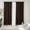 Pellavamaiset pimennysverhot koukuilla 2kpl 140x175cm