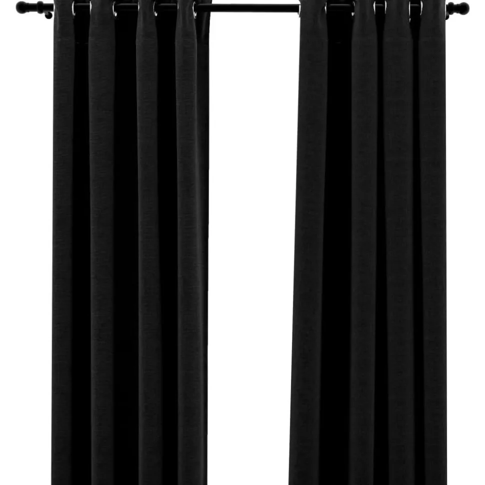Pellavamaiset pimennysverhot 2 kpl antrasiitti 140x175 cm