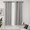 Pellavamaiset pimennysverhot renkailla 2kpl harmaa 140x175cm