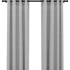 Pellavamaiset pimennysverhot renkailla 2kpl harmaa 140x175cm