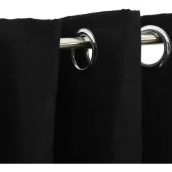 Pellavamaiset pimennysverhot renkailla 2 kpl musta 140x225cm