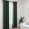 Pellavamaiset pimennysverhot renkailla 2kpl vihreä 140x245cm
