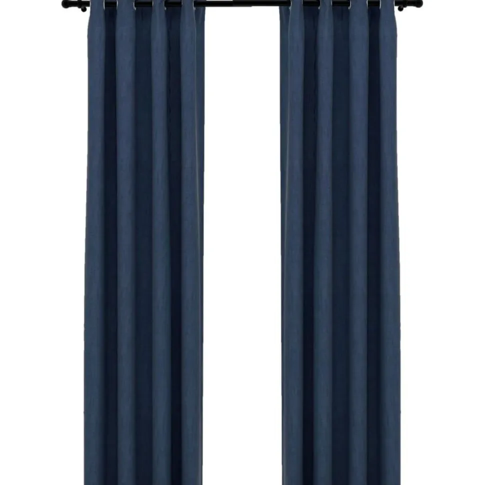 Pellavamaiset pimennysverhot renkailla 2 kpl 140x225 cm