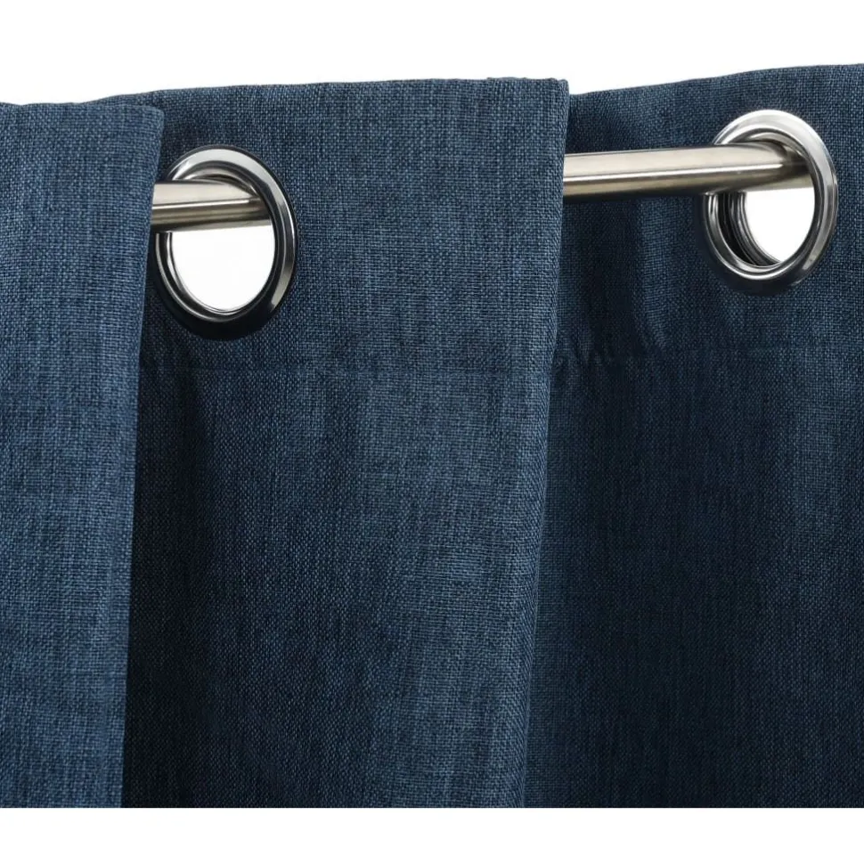 Pellavamaiset pimennysverhot renkailla 2 kpl 140x225 cm