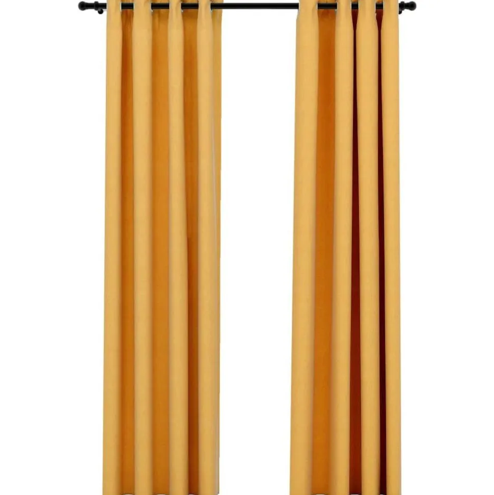 Pellavamaiset pimennysverhot renkailla 2kpl 140x245 cm