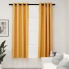 Pellavamaiset pimennysverhot renkailla 2kpl 140x175 cm