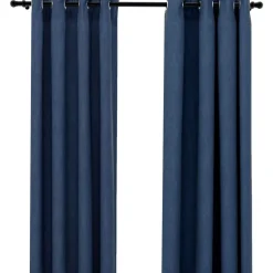 Pellavamaiset pimennysverhot renkailla 2 kpl 140x175 cm