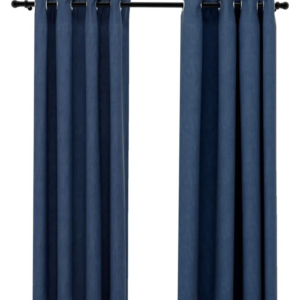 Pellavamaiset pimennysverhot renkailla 2 kpl 140x175 cm