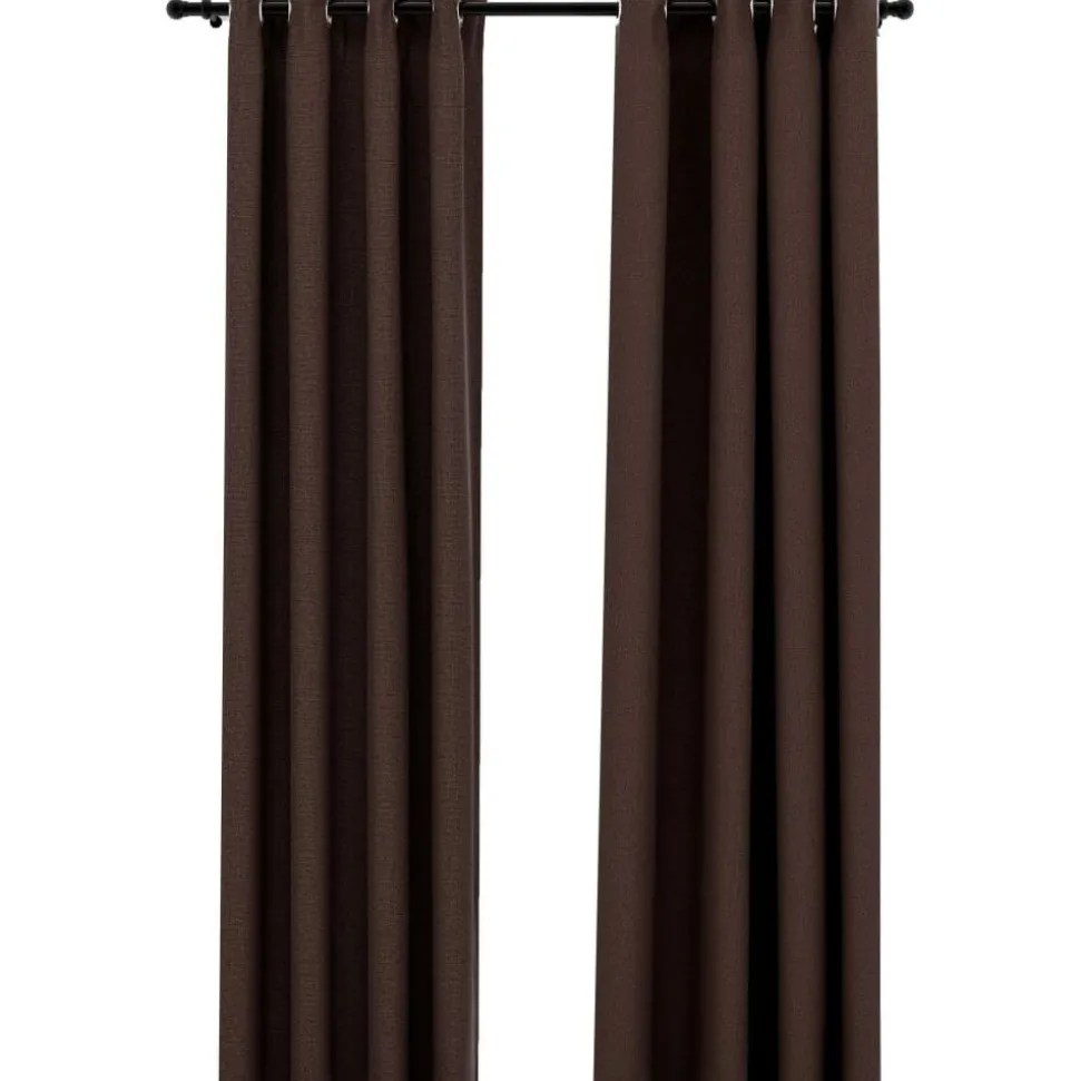 Pellavamaiset pimennysverhot renkailla 2kpl 140x245cm