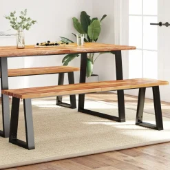 Penkki elävillä reunoilla 160 cm täysi akasiapuu (53295)