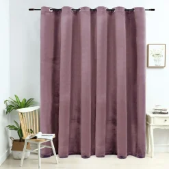 Pimennysverho metallirenkailla sametti pinkki 290x245 cm