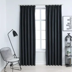 Pimennysverhot koukuilla 2 kpl antrasiitti 140x175 cm