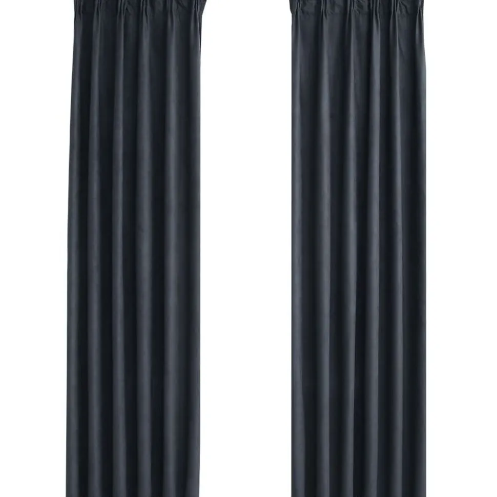 Pimennysverhot koukuilla 2 kpl antrasiitti 140x175 cm