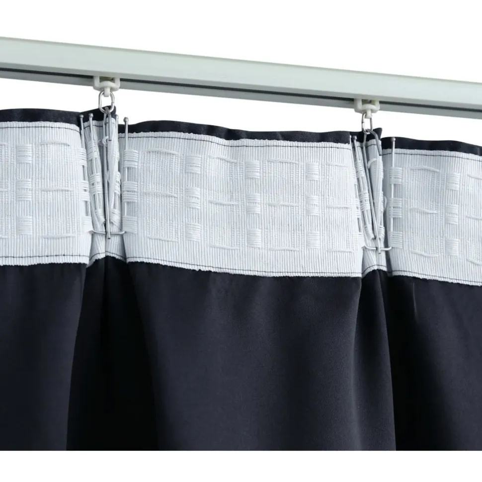 Pimennysverhot koukuilla 2 kpl antrasiitti 140x175 cm
