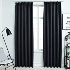 Pimennysverhot koukuilla 2 kpl antrasiitti 140x225cm